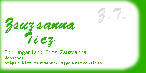 zsuzsanna ticz business card